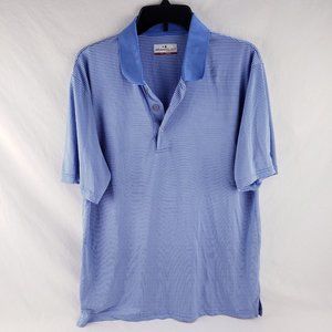 Grand Slam Men's Blue Striped Gold Polo Size Large